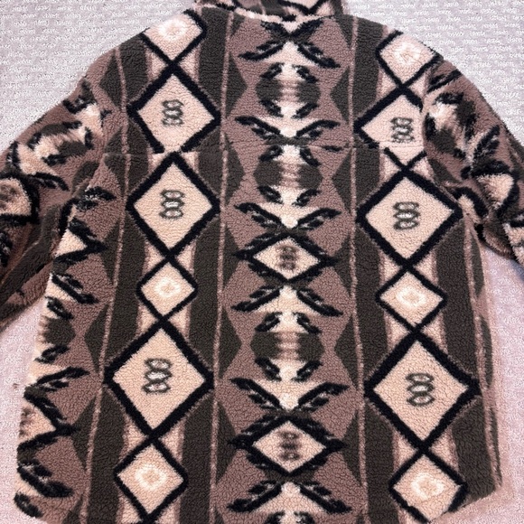 O’Neill Heath Geo Print High Pile Fleece Jacket Woman’s Sz Medium Oversized - Picture 11 of 11